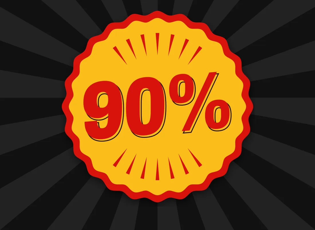 Zoomed badge showing crisp vector edges